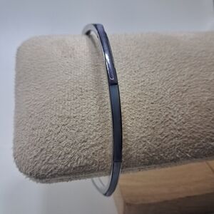 Vintage Inlaid Silver Tone Bangle